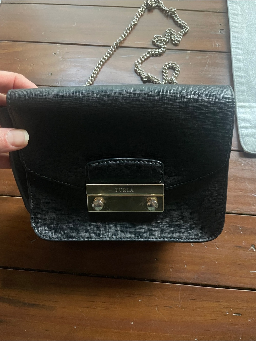 Furla Black Crossbody Bag with Gold Hardware - Picture 2 of 6